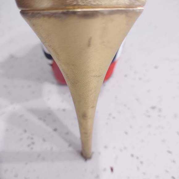 Christian Louboutin Spike Accents Canvas Slingback PumpsWomen's Size: 7 | US7 - Picture 7 of 7